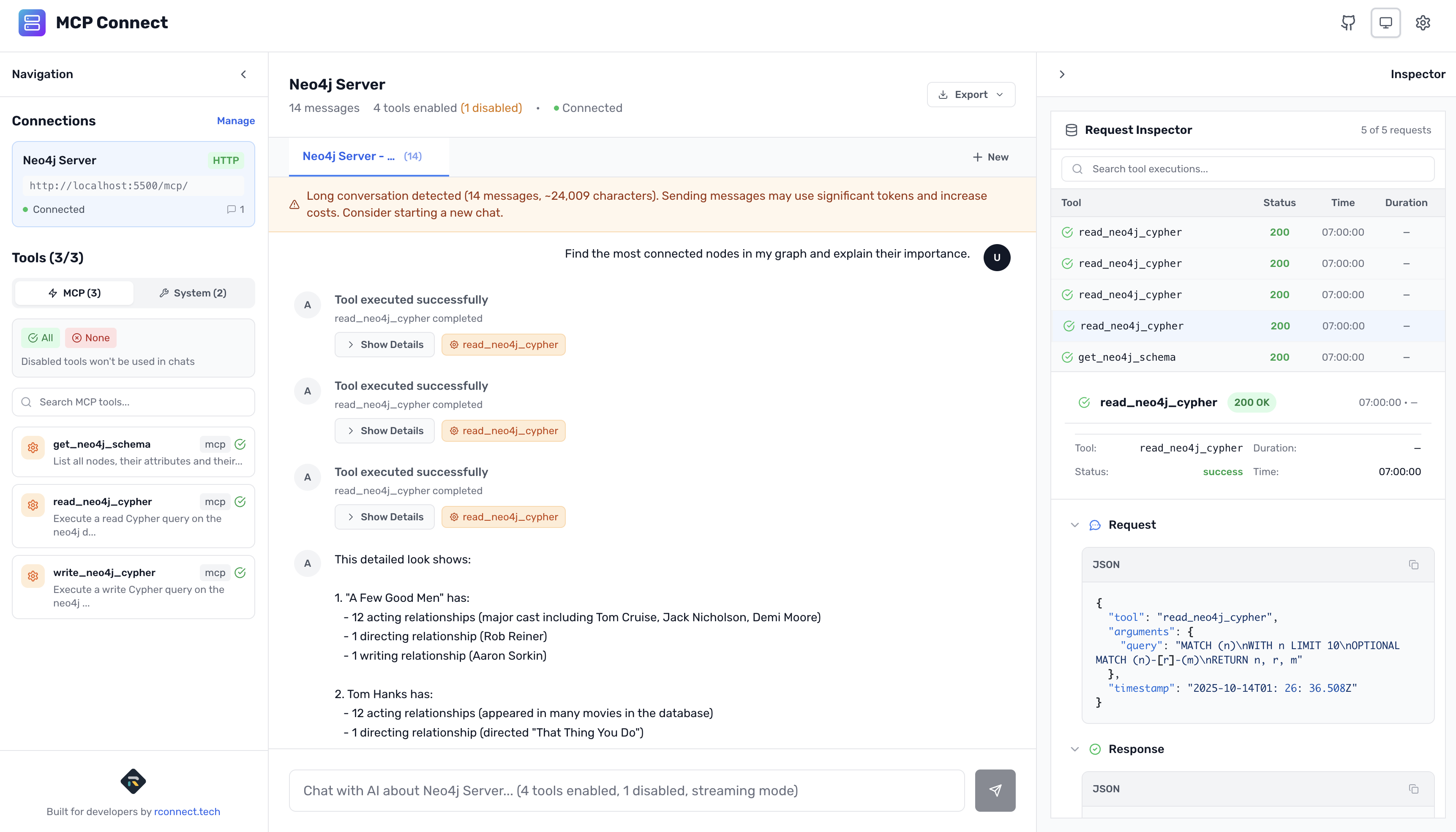 MCP Connect executing Neo4j read query - part 2