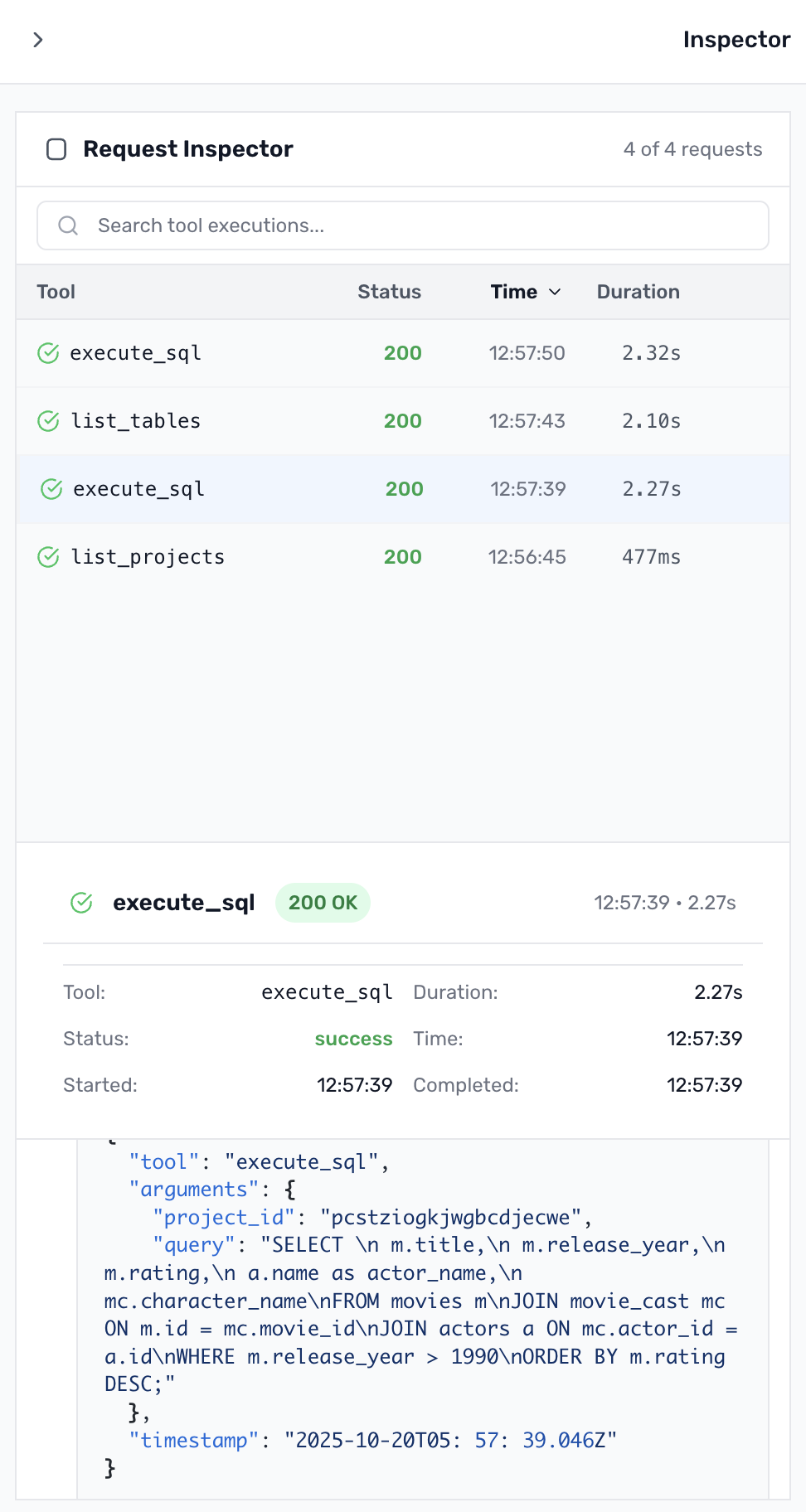 MCP Connect protocol inspector